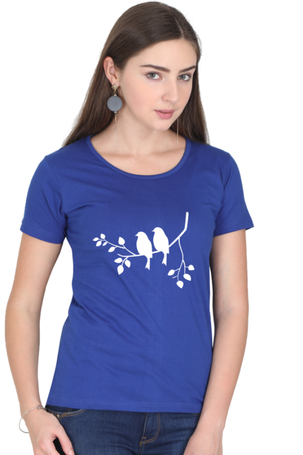 Ecofashionista Women Birds Couple Round Neck Half Sleeve - Image 3