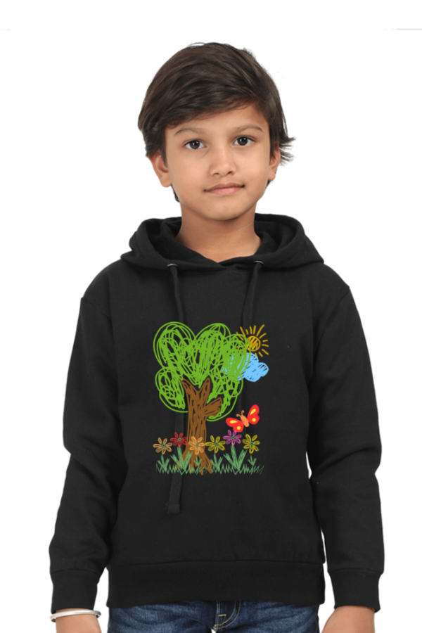 Kids Boys & Girls Hooded Sweatshirt Nature Drawing