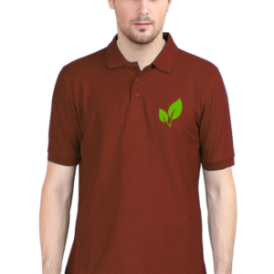 Ecofashionista Embroidery Yourdee Collared T-shirt Polo Green Leaves Duo